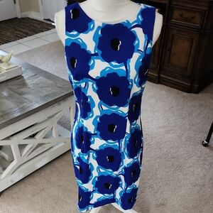 Kim Rogers Floral Blue and White Dress